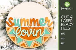Summer Lovin Geometric Sun Sign - SVG Laser Cut Files Product Image 2