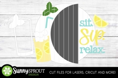 Sit Sip Relax Lemonade Sign - SVG Laser Cut Files Product Image 3