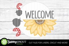 Welcome Ladybug Sunflower Sign - SVG Laser Cut Files Product Image 3