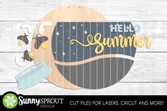 Hello Summer Fireflies Sign - SVG Laser Cut Files Product Image 3