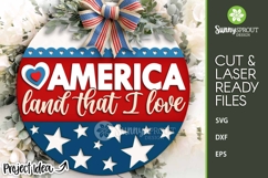 American Land That I Love Stars Sign - SVG Laser Cut Files Product Image 1