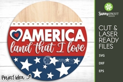 American Land That I Love Stars Sign - SVG Laser Cut Files Product Image 2