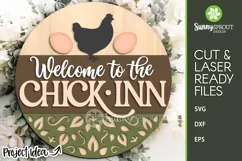 Welcome to the Chick Inn Chicken Sign - SVG Laser Cut File Product Image 2