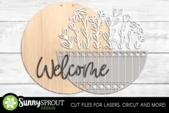 Welcome Wildflower Basket Sign - SVG Laser Cut Files Product Image 3