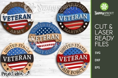 US Veteran Sign - Army Navy Marines - SVG Laser Cut Files Product Image 2