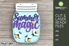 Summer Magic Mason Jar Firefly Sign - SVG Laser Cut Files Product Image 2