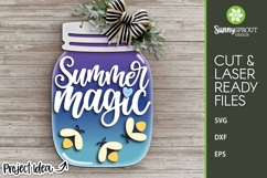 Summer Magic Mason Jar Firefly Sign - SVG Laser Cut Files Product Image 1