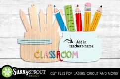 School Supplies Teacher Mason Jar Sign - SVG Laser Cut Files Product Image 3