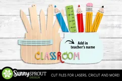 School Supplies Teacher Mason Jar Sign - SVG Laser Cut Files Product Image 3
