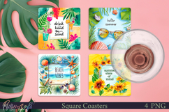Summer Square Coasters | Beach Quotes| Beach Vibes Product Image 1