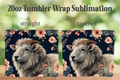 Sheep 20oz Tumbler Wrap PNG, Flower Sheep Tumbler PNG Product Image 2