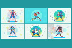 Active American Football Cartoon Illustrations Product Image 1