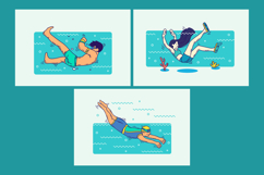 Dynamic Swimming Sport and Hobby Illustrations Product Image 1
