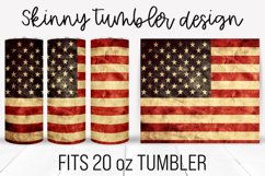 Vintage American Flag 20 Oz Skinny Tumbler Sublimation Product Image 1