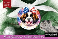 St Bernard Dog Ornament PNG Patriotic Dog PNG Sublimation Product Image 1