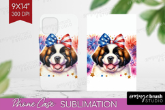 St Bernard Dog Phone Case PNG Patriotic Dog Case PNG Product Image 1