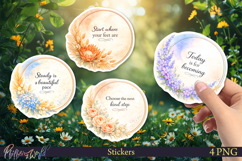 Encouraging Quote Stickers | Pastel Botanical PNG Product Image 1