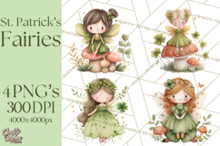 St Patrick’s Day Fairies Clipart, Miniature Irish Fairy Png Product Image 1
