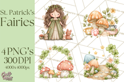 St Patrick’s Day Fairies Clipart, Miniature Irish Fairy Png Product Image 1