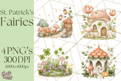 St Patrick’s Day Fairies Clipart, Miniature Irish Fairy Png Product Image 1