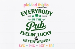 March 17 party shirt design with Irish pub themed phrase and classic green typography layout.