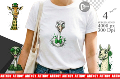 St Paddys Animal Caricature Sublimation Product Image 1