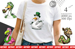 St Paddys Animal Caricature Sublimation Product Image 1