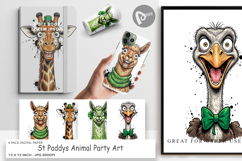 St Paddys Animal Party Art Digital Paper Product Image 1