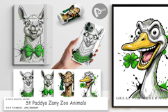 St Paddys Zoo Animals Digital Paper Product Image 1