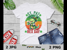 St. Pat-Rex Day Png, St. Patrick&#039;s Day Png, Dinosaur Png Product Image 3