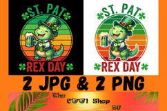 St. Pat-Rex Day Png, St. Patrick&#039;s Day Png, Dinosaur Png Product Image 1