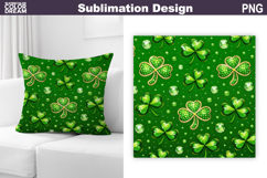 St. Patric's Day Pillow Design | Clover Print Sublimation Product Image 1