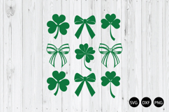 St Patrick Bow SVG, Shamrock Bow SVG, St Patrick Day SVG Product Image 1