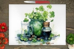 St Patrick Cutting Board Png, Cutting Board Sublimation, Kitchen Png, Rectangular Design Png