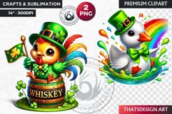 St Patrick farm animals Clipart, saint patricks day PNG Product Image 1