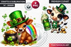 St Patrick farm animals Clipart, saint patricks day PNG Product Image 1