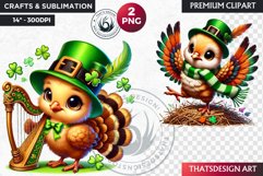 St Patrick farm animals Clipart, saint patricks day PNG Product Image 1