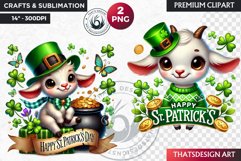 St Patrick farm animals Clipart, saint patricks day PNG Product Image 1