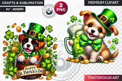 St Patrick farm animals Clipart, saint patricks day PNG Product Image 1