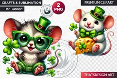 St Patrick farm animals Clipart, saint patricks day PNG Product Image 1