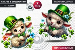 St Patrick farm animals Clipart, saint patricks day PNG Product Image 1