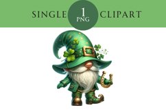 St Patricks Day Gnome Clipart Watercolor PNG Product Image 1