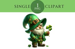 St Patricks Day Gnome Clipart Watercolor PNG Product Image 1