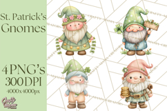 St Patricks Gnomes PNG, Cute Irish Gnome Clipart, Shamrock Product Image 1