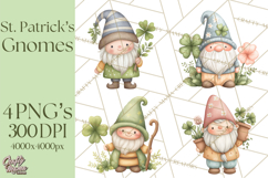 St Patricks Gnomes PNG, Cute Irish Gnome Clipart, Shamrock Product Image 1