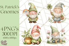 St Patricks Gnomes PNG, Cute Irish Gnome Clipart, Shamrock Product Image 1