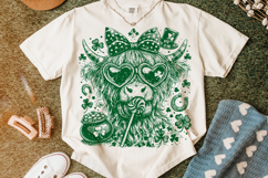 Highland Cow St Patrick's Day PNG, Lucky Day PNG, Shamrock Product Image 5