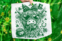 Highland Cow St Patrick's Day PNG, Lucky Day PNG, Shamrock Product Image 6