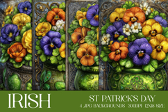 St Patrick's Day Backgrounds, Irish, Card, Garden Flag, s21 Product Image 1