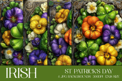 St Patrick's Day Backgrounds, Irish, Card, Garden Flag, s22 Product Image 1